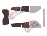 Gabarit vitrage - kit 3/4 arrière - Fiat Doblo (2) Maxi 5 portes (2009 - 2022)