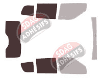 Gabarit vitrage - kit 3/4 arrière - Fiat Doblo (2) 5 portes (2009 - 2022) Gabarit vitrage - kit 3/4 arrière - Fiat Doblo (2) 5 portes (2009 - 2022)