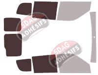 Gabarit vitrage - kit 3/4 arrière - Opel Combo (C) 6 portes (2011 - 2018)