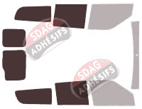 Gabarit vitrage - kit 3/4 arrière - Fiat Doblo (2) Maxi 6 portes (2009 - 2022)