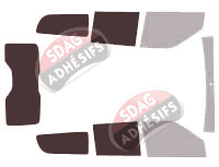 Gabarit vitrage - kit 3/4 arrière - Fiat Doblo (2) Maxi 5 portes (2009 - 2022) Gabarit vitrage - kit 3/4 arrière - Fiat Doblo (2) Maxi 5 portes (2009 - 2022)