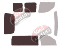 Gabarit vitrage - kit 3/4 arrière - Renault Kangoo (1) Utilitaire 4 portes (1997 - 2008) Gabarit vitrage - kit 3/4 arrière - Renault Kangoo (1) Utilitaire 4 portes (1997 - 2008)