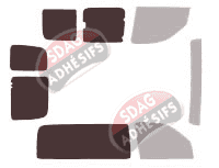 Gabarit vitrage - kit 3/4 arrière - Renault Kangoo (1) Utilitaire 5 portes (1997 - 2008) Gabarit vitrage - kit 3/4 arrière - Renault Kangoo (1) Utilitaire 5 portes (1997 - 2008)