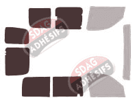 Gabarit vitrage - kit 3/4 arrière - Renault Kangoo (1) 5 portes (1997 - 2008) Gabarit vitrage - kit 3/4 arrière - Renault Kangoo (1) 5 portes (1997 - 2008)