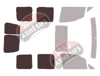 Gabarit vitrage - kit 3/4 arrière - Volkswagen Caddy (3) 6 portes (2004 - 2016)