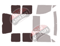 Gabarit vitrage - kit 3/4 arrière - Volkswagen Caddy (3) 5 portes (2004 - 2016)