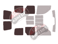 Gabarit vitrage - kit 3/4 arrière - Peugeot Partner (1) 6 portes (1996 - 2008) Gabarit vitrage - kit 3/4 arrière - Peugeot Partner (1) 6 portes (1996 - 2008)