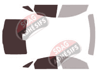 Gabarit vitrage - kit 3/4 arrière - Jaguar XJ (6) Berline 4 portes (2010 - 2019)