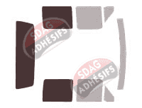 Gabarit vitrage - kit 3/4 arrière - Ford F-Series (9) Crew Cab Pick-up 4 portes (1990 - 1997)