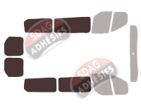 Gabarit vitrage - kit 3/4 arrière - Ford Custom Transit (1) Court 5 portes (2013 - 2023) Gabarit vitrage - kit 3/4 arrière - Ford Custom Transit (1) Court 5 portes (2013 - 2023)