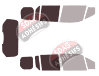 Gabarit vitrage - kit 3/4 arrière - Ford Connect (2) Tourneo 5 portes (2014 - 2024)