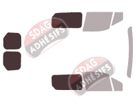 Gabarit vitrage - kit 3/4 arrière - Ford Grand Connect (2) Utilitaire 6 portes (2014 - 2024)