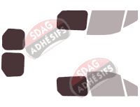 Gabarit vitrage - kit 3/4 arrière - Ford Connect (2) Court Utilitaire 6 portes (2014 - 2024)