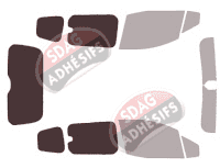 Gabarit vitrage - kit 3/4 arrière - Ford Courier (1) Tourneo 5 portes (depuis 2014)