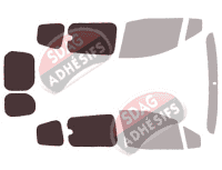 Gabarit vitrage - kit 3/4 arrière - Ford Courier (1) Tourneo 6 portes (2014 - 2023) Gabarit vitrage - kit 3/4 arrière - Ford Courier (1) Tourneo 6 portes (2014 - 2023)