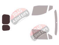 Gabarit vitrage - kit 3/4 arrière - Ford Courier (1) Utilitaire 5 portes (depuis 2014)