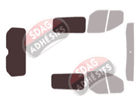 Gabarit vitrage - kit 3/4 arrière - Ford Custom Transit (1) Utilitaire 5 portes (2014 - 2023) Gabarit vitrage - kit 3/4 arrière - Ford Custom Transit (1) Utilitaire 5 portes (2014 - 2023)