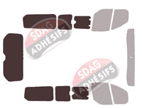 Gabarit vitrage - kit 3/4 arrière - Ford Custom Transit (1) Court 4 portes (2014 - 2023) Gabarit vitrage - kit 3/4 arrière - Ford Custom Transit (1) Court 4 portes (2014 - 2023)