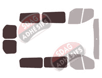 Gabarit vitrage - kit 3/4 arrière - Ford Custom Transit (1) Court 6 portes (2014 - 2023) Gabarit vitrage - kit 3/4 arrière - Ford Custom Transit (1) Court 6 portes (2014 - 2023)