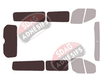 Gabarit vitrage - kit 3/4 arrière - Ford Custom Transit (1) Long 5 portes (2014 - 2023) Gabarit vitrage - kit 3/4 arrière - Ford Custom Transit (1) Long 5 portes (2014 - 2023)