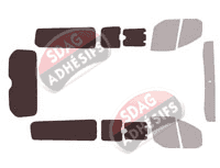 Gabarit vitrage - kit 3/4 arrière - Ford Custom Transit (1) Long 4 portes (2014 - 2023) Gabarit vitrage - kit 3/4 arrière - Ford Custom Transit (1) Long 4 portes (2014 - 2023)