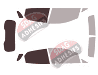 Gabarit vitrage - kit 3/4 arrière - Ford EcoSport (1) 5 portes (2012 - 2022)