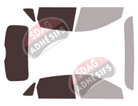Gabarit vitrage - kit 3/4 arrière - Ford Escape (4) 5 portes (depuis 2019)