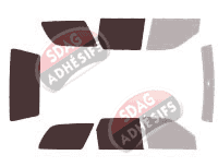 Gabarit vitrage - kit 3/4 arrière - Ford Escort (6) Clipper Break 5 portes (1900 - 2000)
