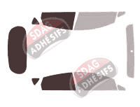 Gabarit vitrage - kit 3/4 arrière - Ford Fiesta (6) 5 portes (2008 - 2017)