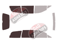 Gabarit vitrage - kit 3/4 arrière - Seat Alhambra (1) 5 portes (2001 - 2009)