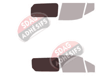 Gabarit vitrage - kit 3/4 arrière - Ford Grand Connect (2) Utilitaire 4/5/6 portes (2014 - 2024)