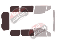 Gabarit vitrage - kit 3/4 arrière - Ford Grand Connect (2) Tourneo 5 portes (2014 - 2024)