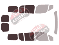 Gabarit vitrage - kit 3/4 arrière - Ford Grand Tourneo (2) Connect 6 portes (2014 - 2024)