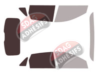 Gabarit vitrage - kit 3/4 arrière - Ford Kuga (3) 5 portes (depuis 2020)