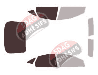 Gabarit vitrage - kit 3/4 arrière - Ford Mondeo (3) Berline 4 portes (2007 - 2014)