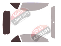 Gabarit vitrage - kit 3/4 arrière - Ford Mustang (7) Cabriolet 2 portes (depuis 2023)