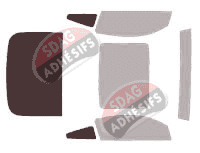 Gabarit vitrage - kit 3/4 arrière - Ford Mustang (5) Coupe 2 portes (2004 - 2009)