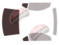 Gabarit vitrage - kit 3/4 arrière - Ford Mustang (4) Mach Coupe 3 portes (2003 - 2005)