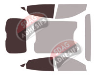Gabarit vitrage - kit 3/4 arrière - Ford Mustang Mach-E (1) Mach-E 5 portes (depuis 2021)