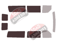 Gabarit vitrage - kit 3/4 arrière - Ford E-Series (4) Court 5 portes (1993 - 2013)