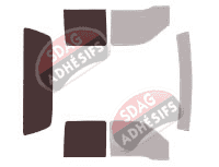 Gabarit vitrage - kit 3/4 arrière - Ford F-Series (10) Crew Cab Pick-up 4 portes (1997 - 2008)