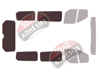 Gabarit vitrage - kit 3/4 arrière - Ford Tourneo (1) Custom Court 4 portes (depuis 2013)