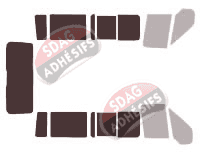 Gabarit vitrage - kit 3/4 arrière - Ford Tourneo (4) Transit 5 portes (2000 - 2013)
