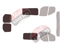 Gabarit vitrage - kit 3/4 arrière - Ford Custom Transit (1) Utilitaire 4/5 portes (2014 - 2023) Gabarit vitrage - kit 3/4 arrière - Ford Custom Transit (1) Utilitaire 4/5 portes (2014 - 2023)