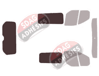 Gabarit vitrage - kit 3/4 arrière - Ford Custom Transit (1) Utilitaire 5 portes (2014 - 2023) Gabarit vitrage - kit 3/4 arrière - Ford Custom Transit (1) Utilitaire 5 portes (2014 - 2023)