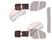 Gabarit vitrage - kit 3/4 arrière - Ford Custom Transit (1) Utilitaire 5/6 portes (2014 - 2023) Gabarit vitrage - kit 3/4 arrière - Ford Custom Transit (1) Utilitaire 5/6 portes (2014 - 2023)