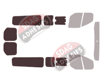 Gabarit vitrage - kit 3/4 arrière - Ford Custom Transit (1) LONG 6 portes (2014 - 2023)