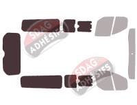 Gabarit vitrage - kit 3/4 arrière - Ford Custom Transit (1) LONG 5 portes (2014 - 2023) Gabarit vitrage - kit 3/4 arrière - Ford Custom Transit (1) LONG 5 portes (2014 - 2023)