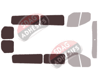 Gabarit vitrage - kit 3/4 arrière - Ford Custom Transit (1) LONG 5 portes (2014 - 2023) Gabarit vitrage - kit 3/4 arrière - Ford Custom Transit (1) LONG 5 portes (2014 - 2023)