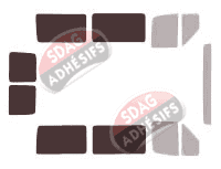 Gabarit vitrage - kit 3/4 arrière - Ford Transit (3) 5 portes (1986 - 2000)